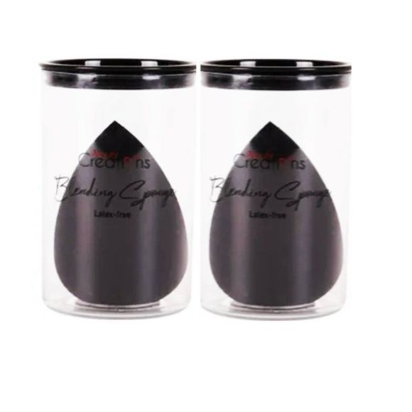 MAKEUP BLENDING SPONGES - LATEX FREE - 2 PACK BLACK - Picture 1 of 4